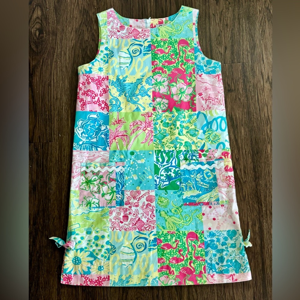 Adorable Lilly Pulitzer Sleeveless Shift Dress Size 6 Y2K Millennium Patch - Picture 3 of 8